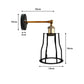 Black & Brass Vintage Cage Wall Light