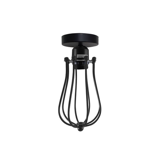 Black Balloon Cage Industrial Ceiling Light - Without Bulb