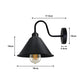 Black Cone Vintage Swan Neck Wall Light - With Bulb