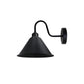 Black Cone Vintage Swan Neck Wall Light - Without Bulb