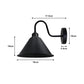 Black Cone Vintage Swan Neck Wall Light - Without Bulb