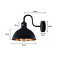 Black (Gold Inner) Dome Industrial Swan Neck Wall Light