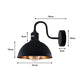 Black (Gold Inner) Dome Industrial Swan Neck Wall Lights - 2 Pack