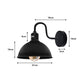 Black Dome Industrial Swan Neck Wall Lights - 2 Pack
