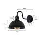 Black Dome Industrial Swan Neck Wall Light