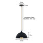 Black Small Dome Pendant Light - Black Inner