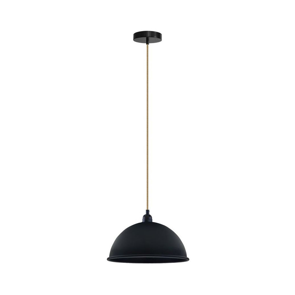 Black Small Dome Pendant Light - Black Inner