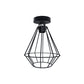 Black Retro Cage Industrial Ceiling Light - Without Bulb