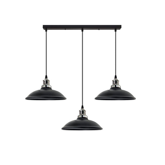 Black Vintage Industrial 3 Light Pendant