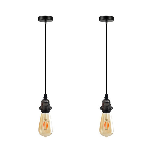 Vintage Industrial Pendant Light Fitting - 2 Pack