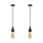 Black Vintage Industrial Pendant Light Fitting - 2 Pack