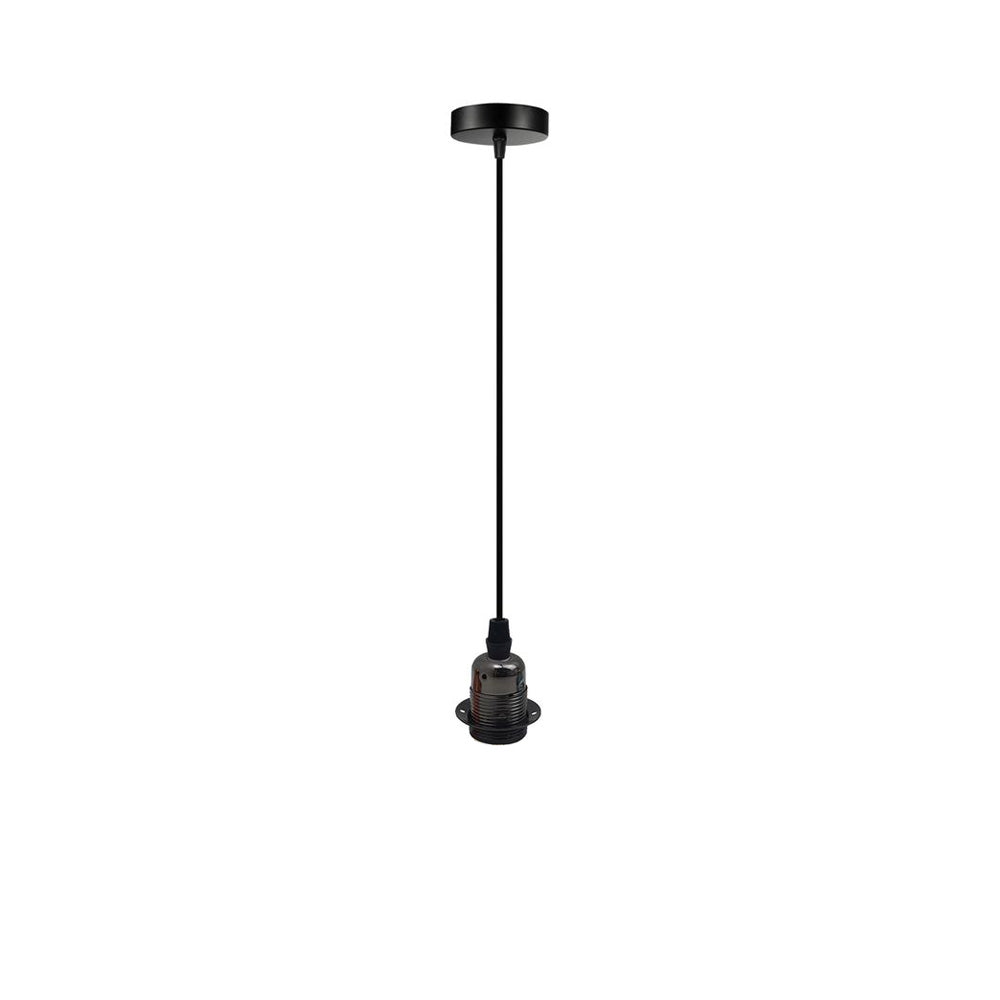 Black Vintage Industrial Pendant Light Fitting - Without Bulb
