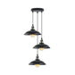 Black Vintage Industrial Triple Pendant Light