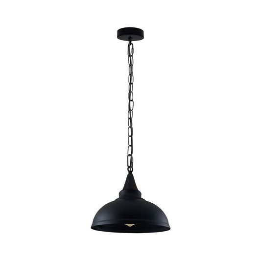 Black (Black Inner) Vintage Style Industrial Chain Pendant Light - Cone Lamp Holder
