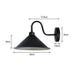 Black (White Inner) Cone Retro Swan Neck Wall Light - Without Bulb