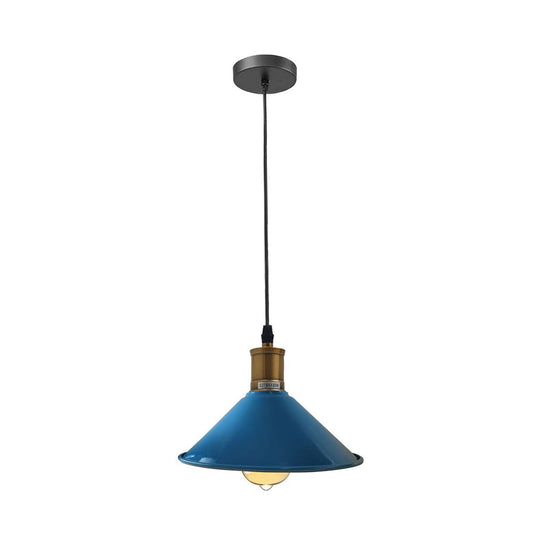 Blue Cone Industrial Style Pendant Light