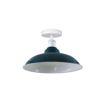 Blue Bowl Retro Ceiling Light - Flush Mounted