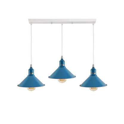 Cone Industrial Style 3 Light Pendant in 9 Colours