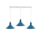 Blue Cone Industrial Style 3 Light Pendant