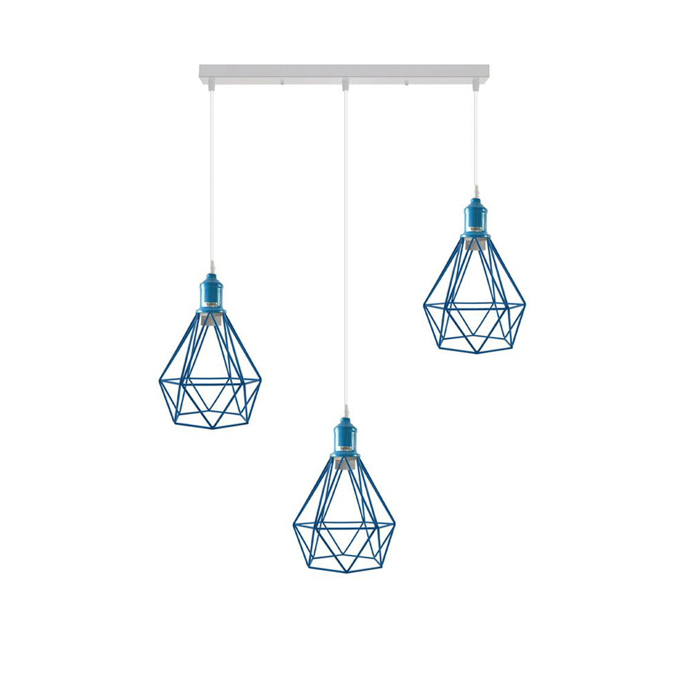 Blue Diamond Cage 3 Light Pendant