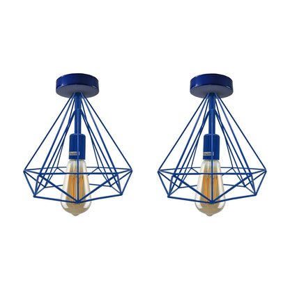 Blue Diamond Cage Ceiling Lights - 2 Pack