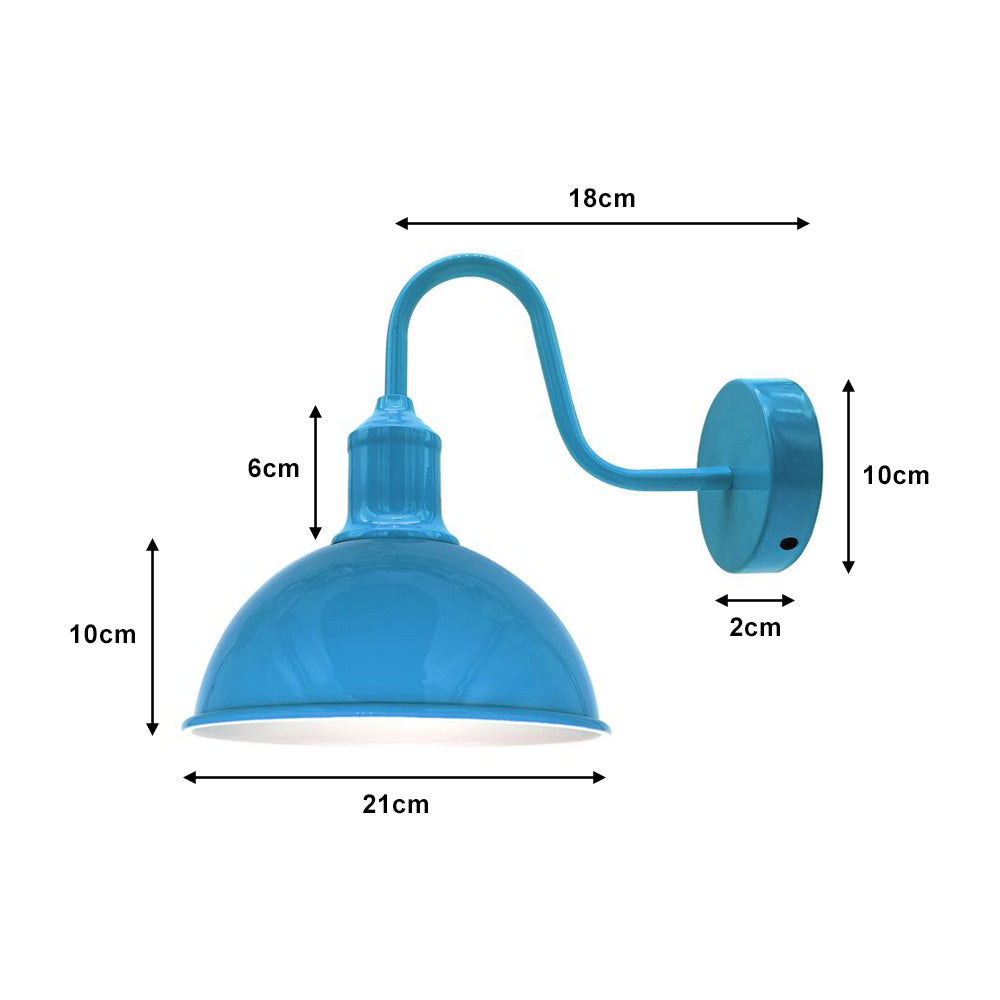 Blue Dome Industrial Swan Neck Wall Lights - 2 Pack