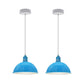 Blue Small Dome Pendant Lights - Without Bulbs - 2 Pack