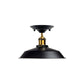 Black Bowl Vintage Style Ceiling Light - Flush Mounted