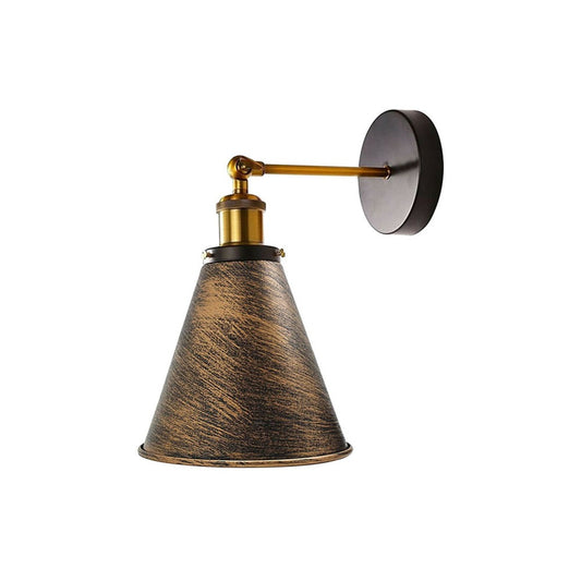 Brushed Copper Cone Vintage Wall Light