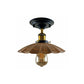 Brushed Copper Umbrella Vintage Style Ceiling Light - Flush Mounted