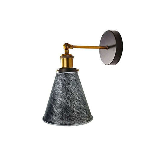 Brushed Silver Cone Vintage Wall Light
