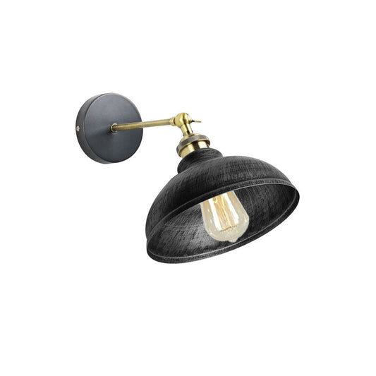 Brushed Silver Dome Vintage Wall Light