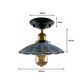 Brushed Brass Umbrella Vintage Style Ceiling Light - Flush Mounted