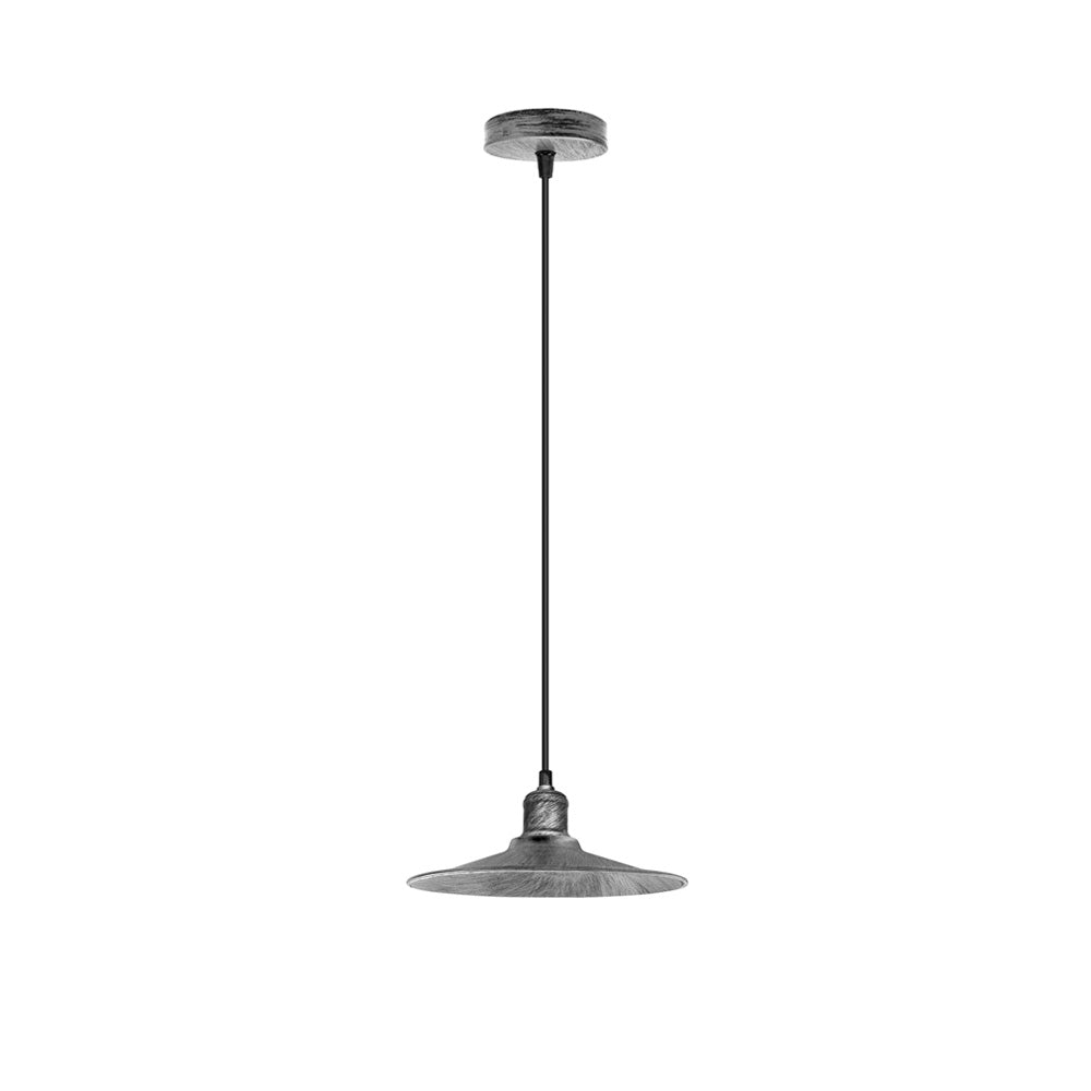 Brushed Silver Vintage Pendant Light - Without Bulb