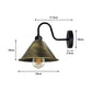 Brushed Brass Cone Vintage Swan Neck Wall Light - With Bulb