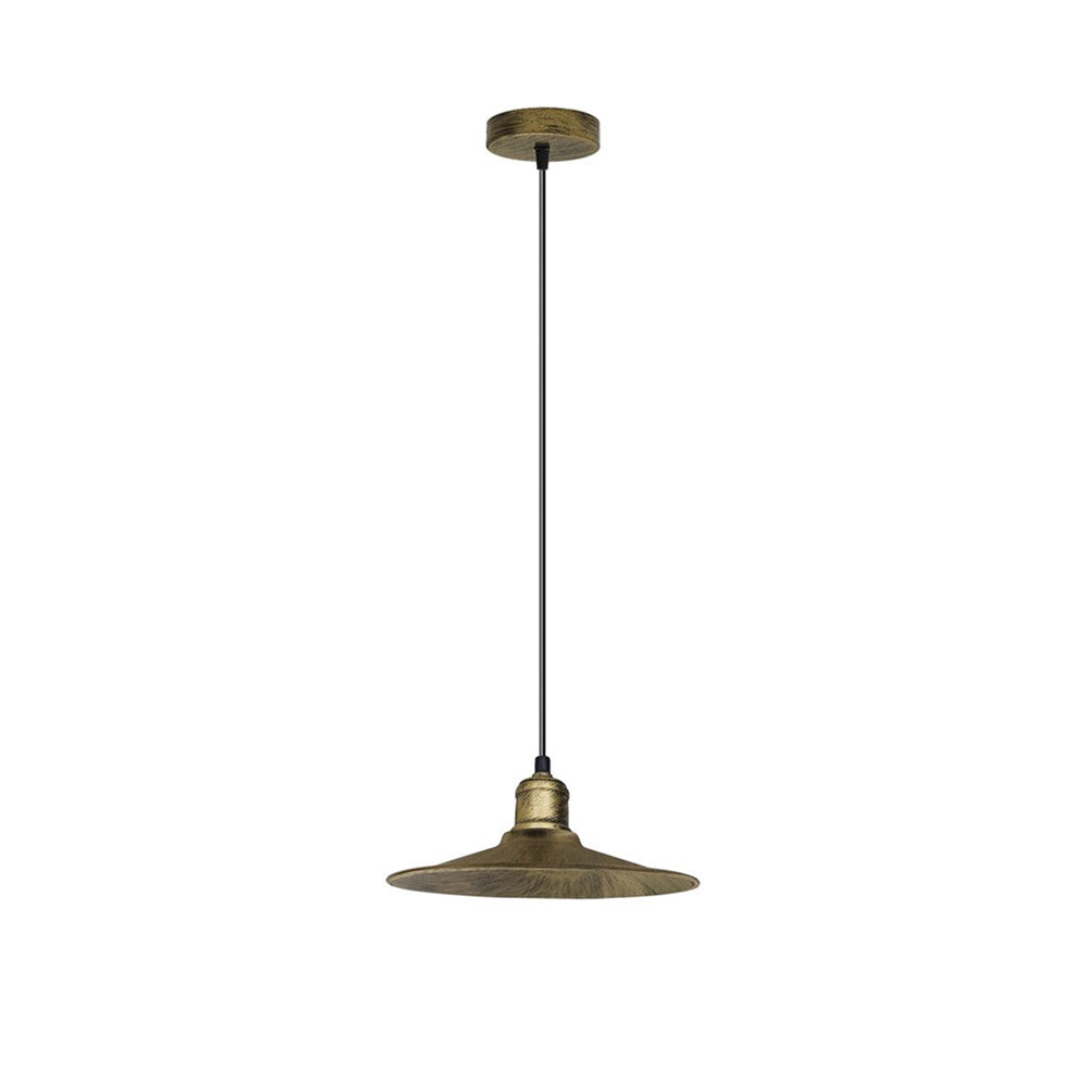 Brushed Brass Vintage Pendant Light - Without Bulb