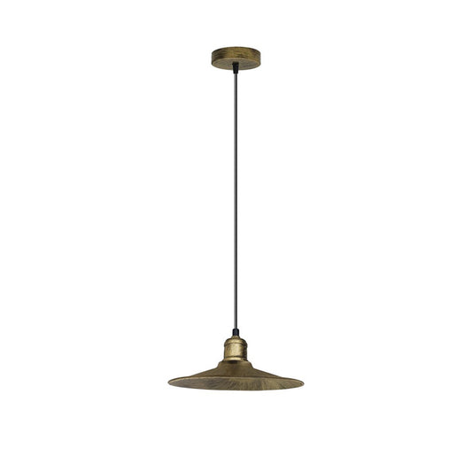 Brushed Brass Vintage Pendant Light - Without Bulb