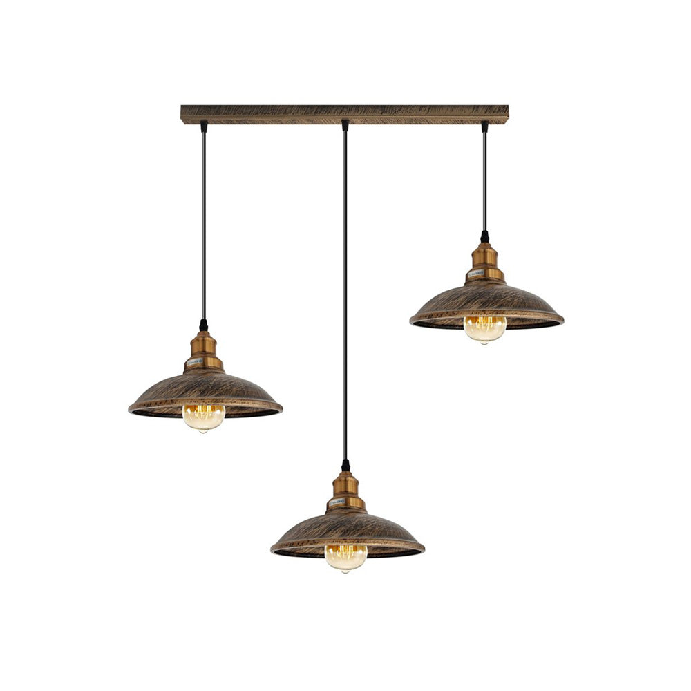 Brushed Copper Vintage Industrial 3 Light Pendant