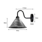 Brushed Silver Cone Vintage Swan Neck Wall Light - Without Bulb