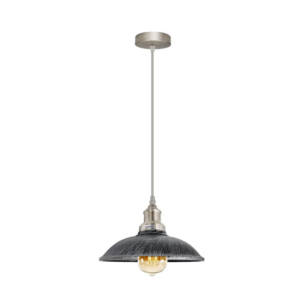 Brushed Silver Vintage Industrial Ceiling Pendant Light