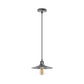 Brushed Silver Vintage Pendant Light - With Bulb