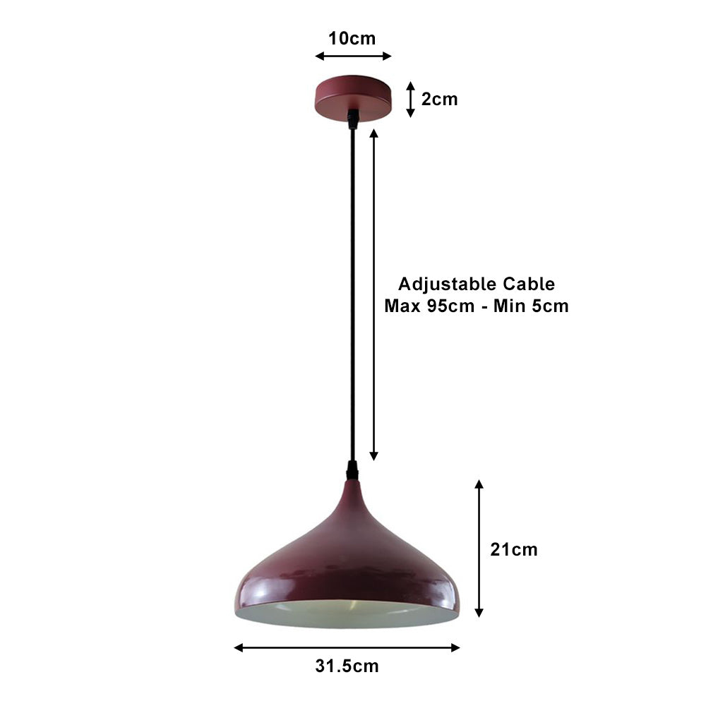 Burgundy Teardrop Pendant Light - Large