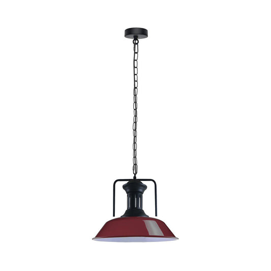 Burgundy Bowl Industrial Retro Pendant Light - Without Bulb