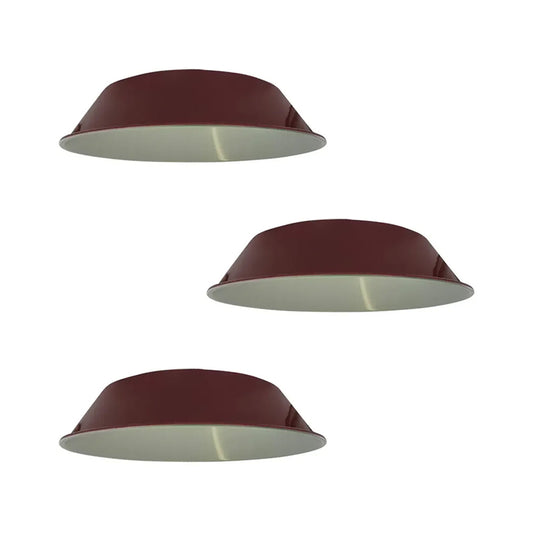 Burgundy Bowl Industrial Retro Light Shade - 3 Pack