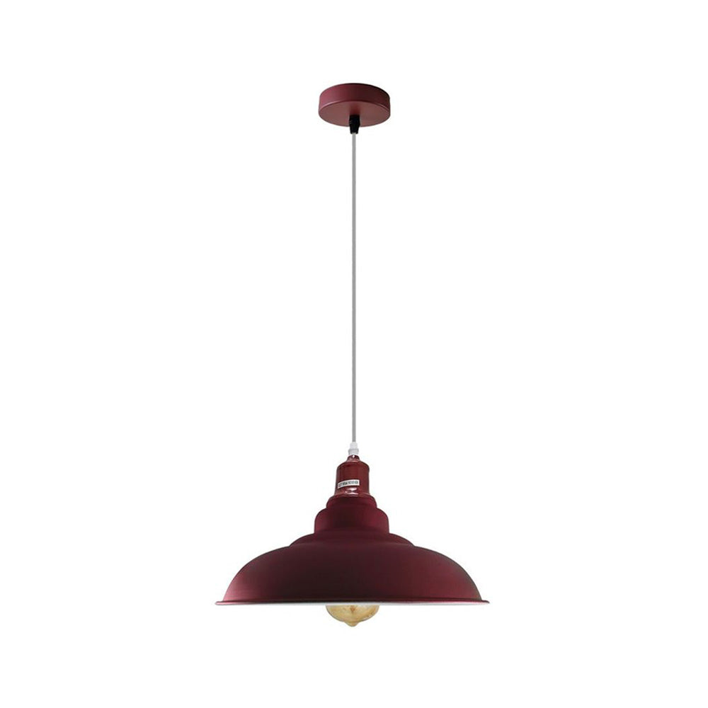 Burgundy Bowl Retro Ceiling Light