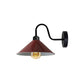 Burgundy Cone Retro Swan Neck Wall Light - With Bulb