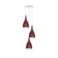 Burgundy Triple Teardrop Pendant Light - Without Bulbs