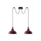 Burgundy Vintage Spider 2 Pendant Ceiling Light - With Bulbs