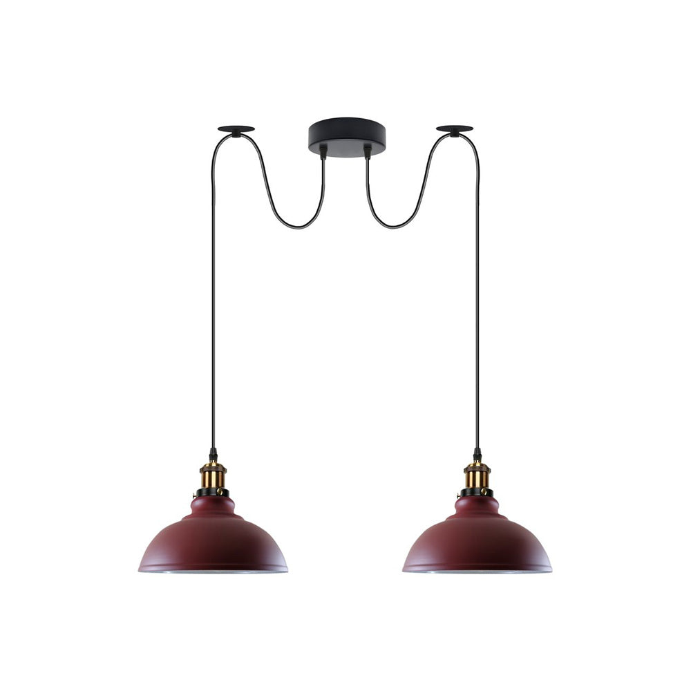 Burgundy Vintage Spider 2 Pendant Ceiling Light - Without Bulbs