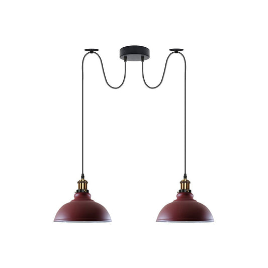 Burgundy Vintage Spider 2 Pendant Ceiling Light - Without Bulbs